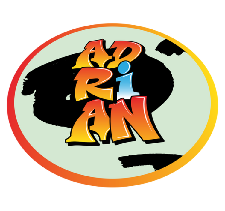 Colorful Name Design custom vinyl carpet - TenStickers