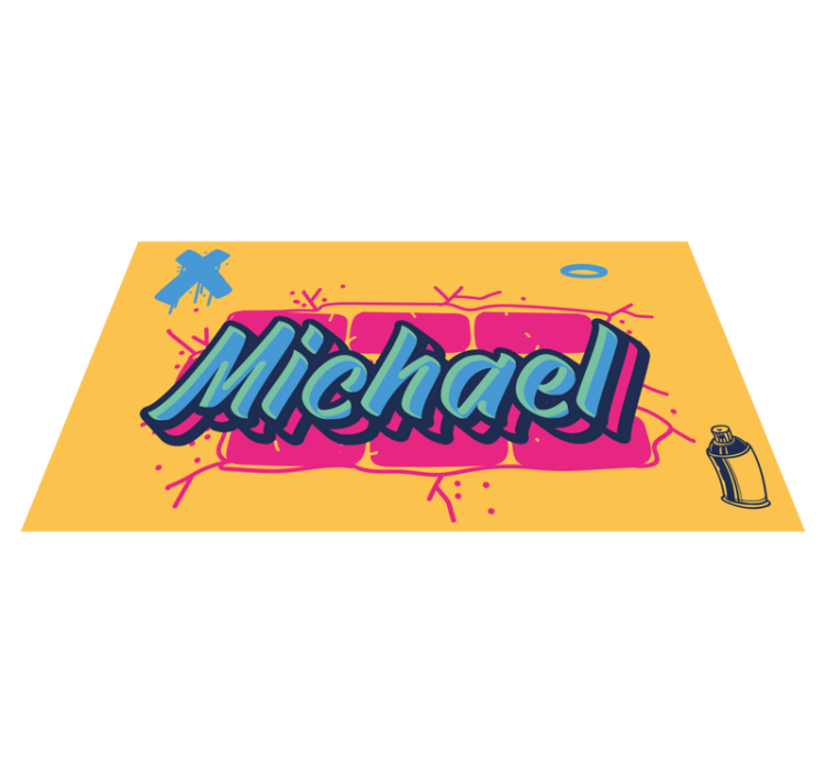 Graffiti custom name kids vinyl carpet - TenStickers