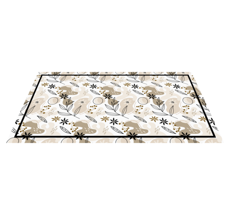 Beige foliage elements floral vinyl carpet - TenStickers