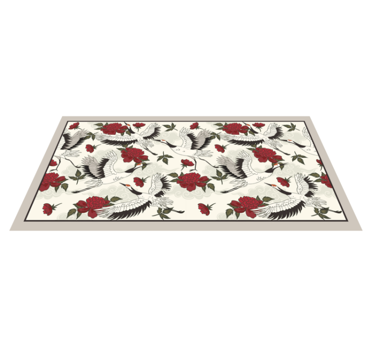 Elegant Crane Pattern nature vinyl carpet - TenStickers