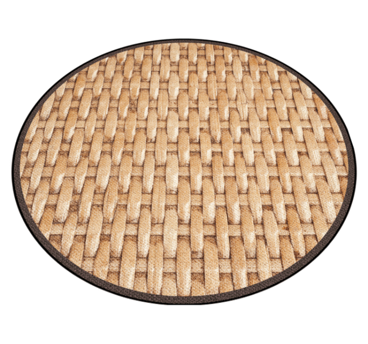 Woven Natural Tones circular vinyl carpet - TenStickers