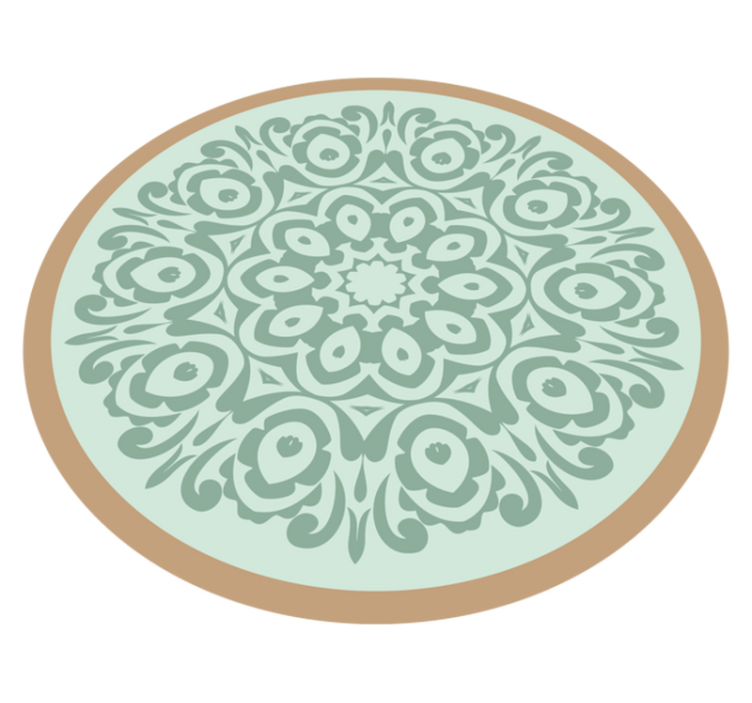 Round Botanical Arrangement mandala vinyl carpet - TenStickers
