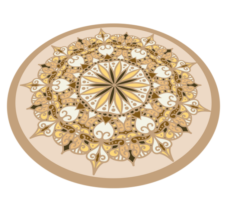 Mandala vinyl carpet elegant golden design - TenStickers