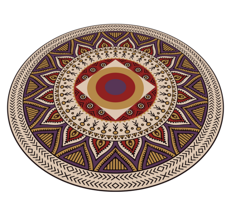Vibrant Circular Pattern mandala vinyl carpet - TenStickers