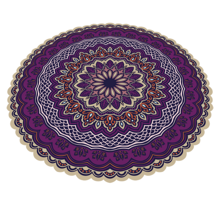 Vibrant purple design mandala vinyl carpet - TenStickers