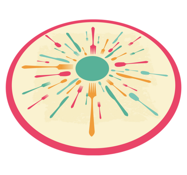 Colorful Cutlery Burst kitchen vinyl carpet - TenStickers