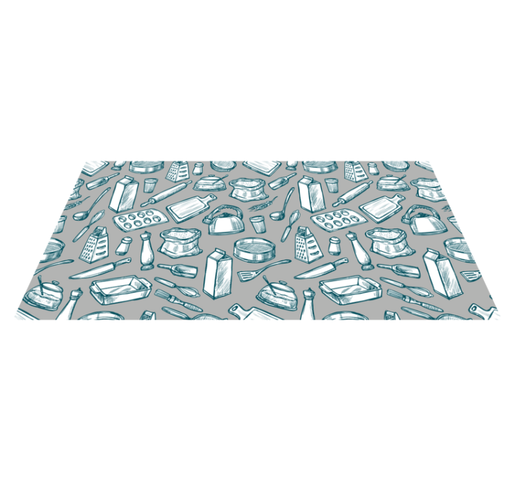 Cooking Utensils Pattern kitchen vinyl carpet - TenStickers