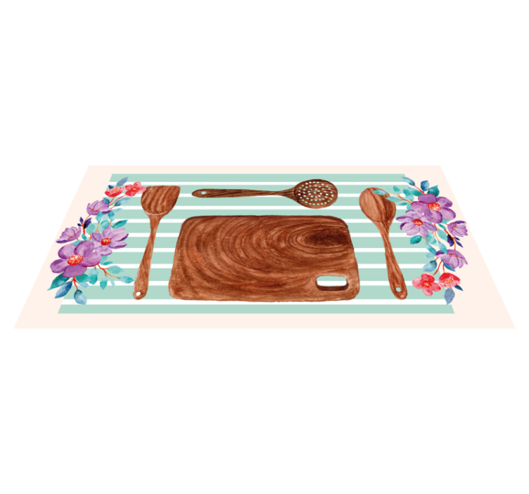 Kitchen vinyl carpet floral kitchen decor - TenStickers