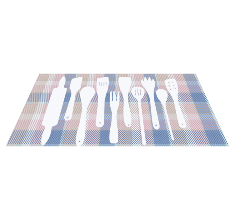 Cooking Utensil Silhouettes kitchen vinyl carpet - TenStickers