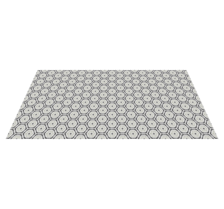 Elegant grey hexagons motif mosaic vinyl carpet - TenStickers