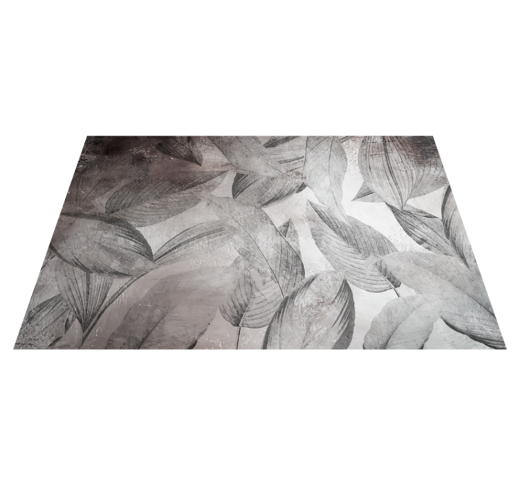 Leafy monochrome pattern floral vinyl carpet - TenStickers