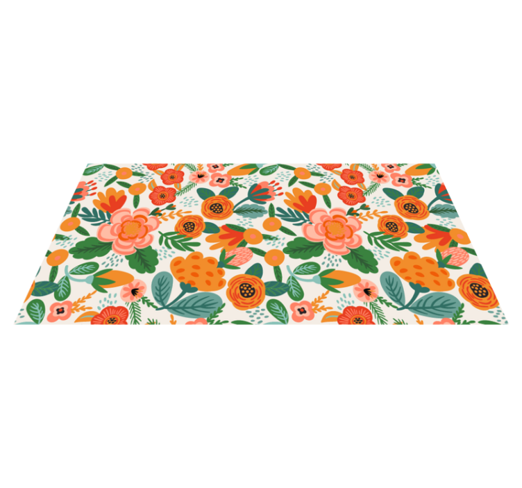 Floral garden pattern floral vinyl carpet - TenStickers
