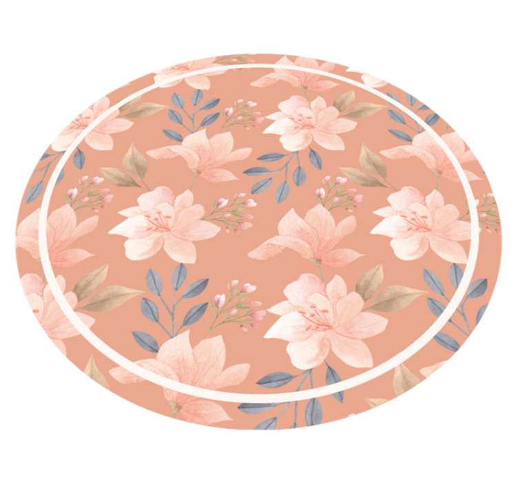 Peach Floral Arrangement floral vinyl carpet - TenStickers