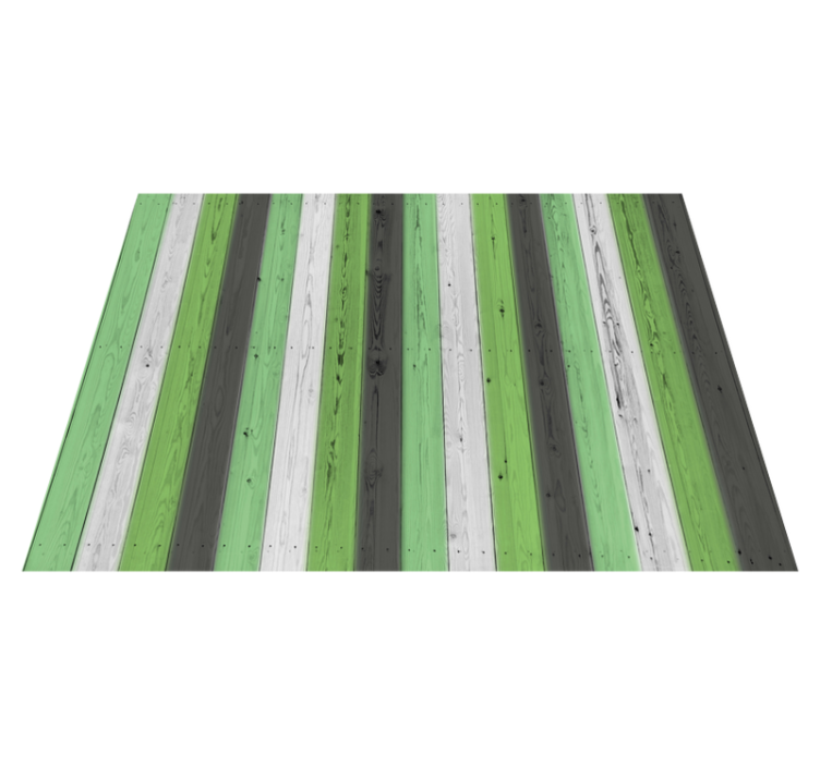Green striped Panels wood effect vinyl carpet - TenStickers