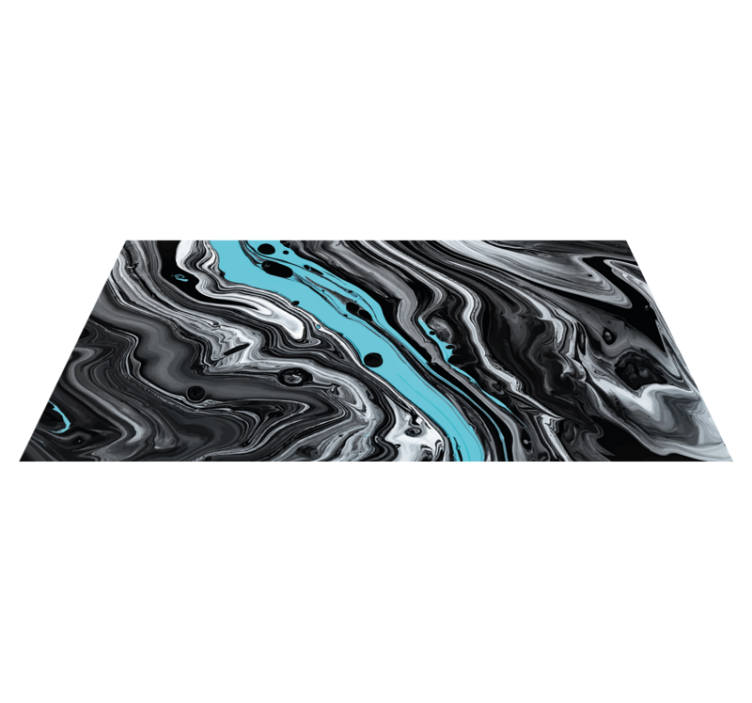 SWIRLING BLACK AND BLUE marble vinyl carpet - TenStickers