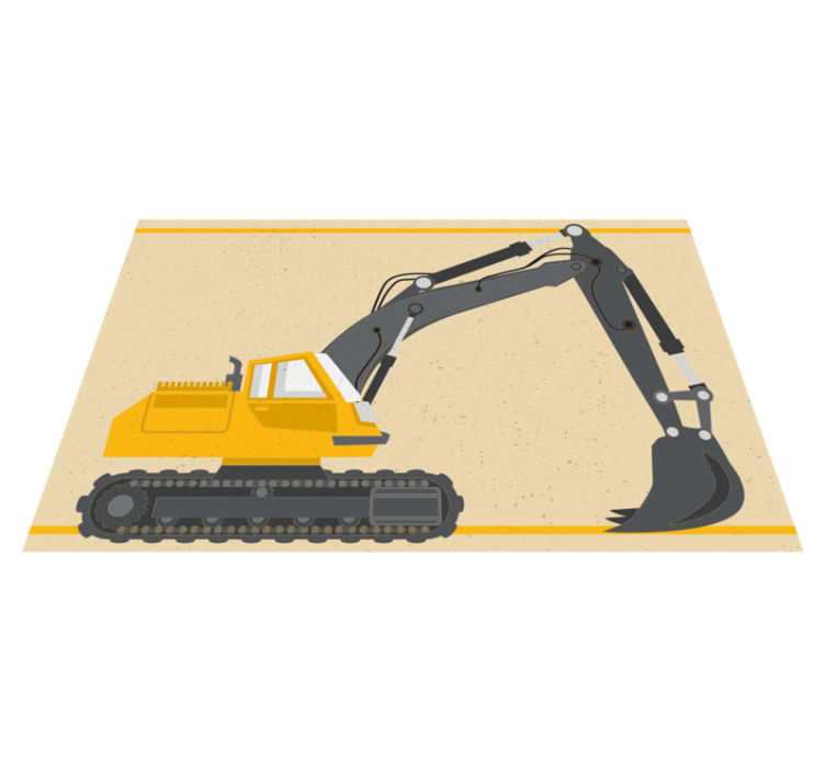 Excavator illustration kids vinyl carpet - TenStickers