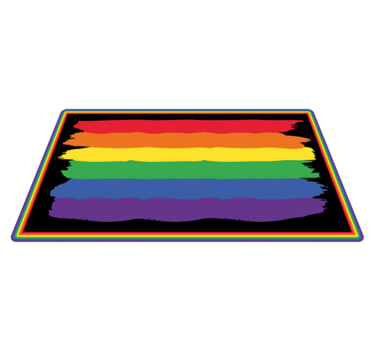 Colorful Rainbow Stripes striped vinyl carpet - TenStickers
