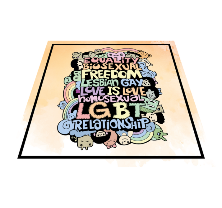 Colorful LGBT Message custom vinyl carpet - TenStickers