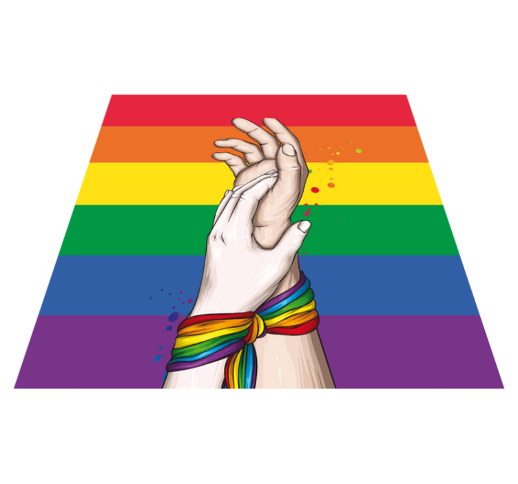 Unity hands rainbow event vinyl carpet - TenStickers