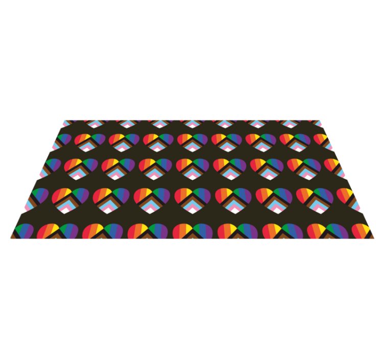 Colorful heart patterns teen vinyl carpet - TenStickers