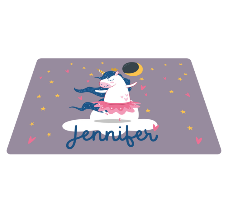 Custom dancing unicorn kids vinyl carpet - TenStickers