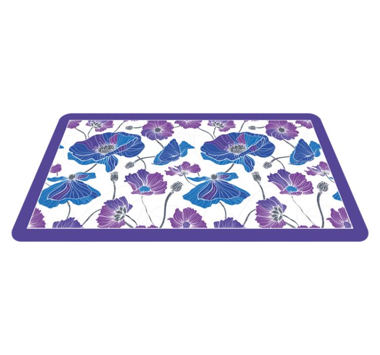 Blue botanical dream floral vinyl carpet - TenStickers