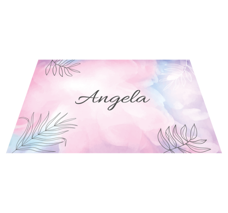 Floral custom name bedroom vinyl carpet - TenStickers