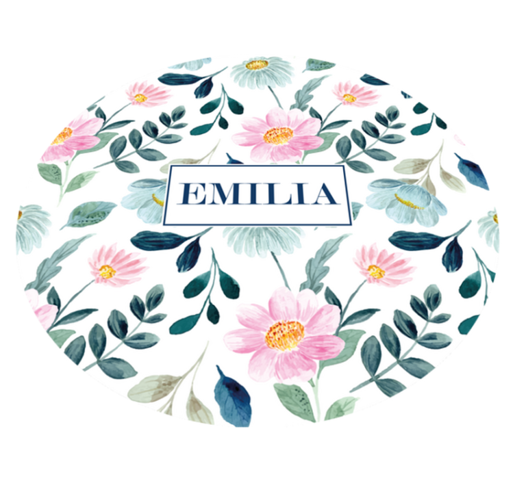 Floral name personalisation bedroom vinyl carpet - TenStickers
