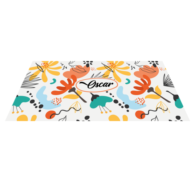 Custom abstract flowers bedroom vinyl carpet - TenStickers