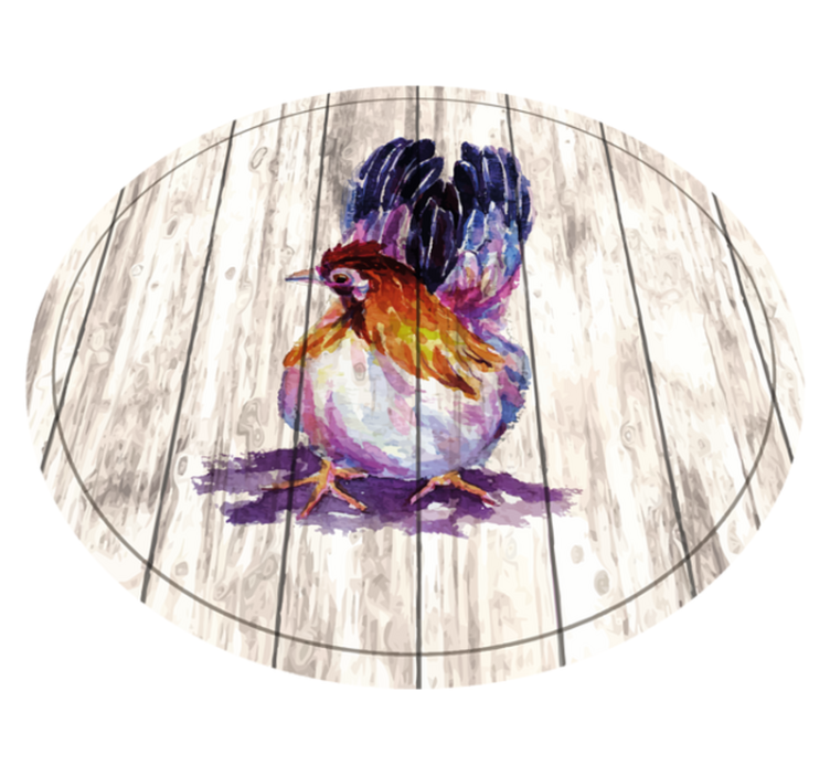 Charming colorful chicken animal print vinyl carpet - TenStickers