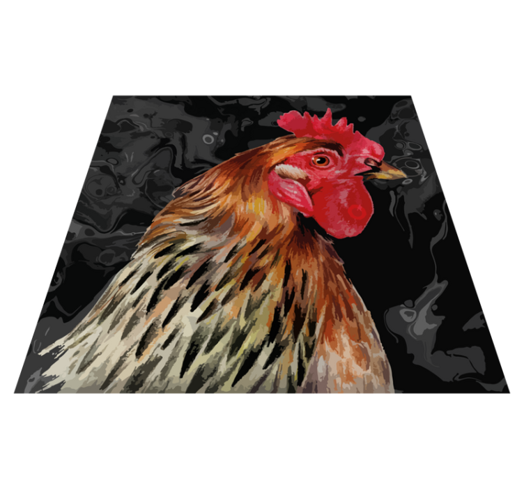 Colorful Rooster Head animal print vinyl carpet - TenStickers