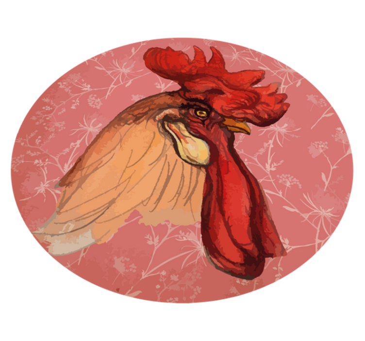 Rooster artwork animal vinyl carpet - TenStickers