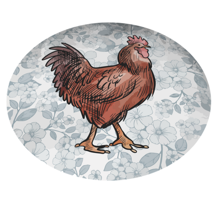 Charming rooster animal vinyl carpet - TenStickers