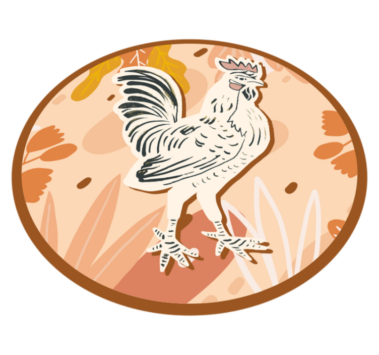 Delightful rooster animal vinyl carpet - TenStickers