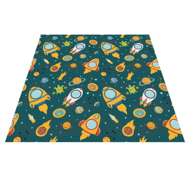 Rocket space adventure star vinyl carpet - TenStickers