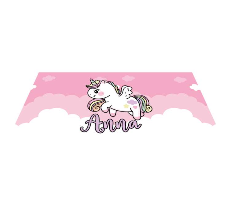 Customisable pink unicorn kids vinyl carpet - TenStickers