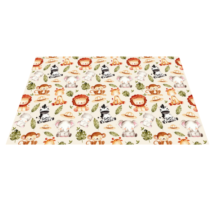 Cute Safari Animals nursery vinyl carpet - TenStickers