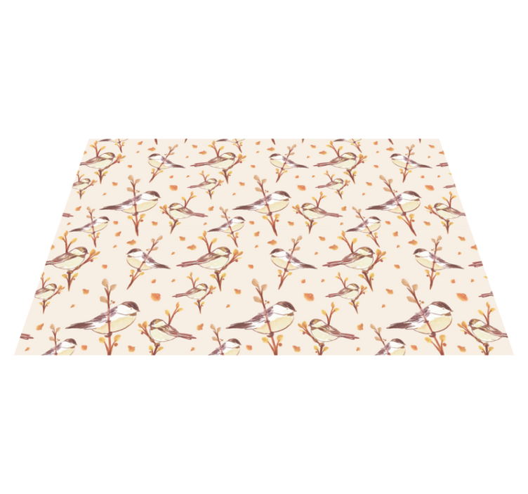 Enchanting Bird Motifs floral vinyl carpet - TenStickers