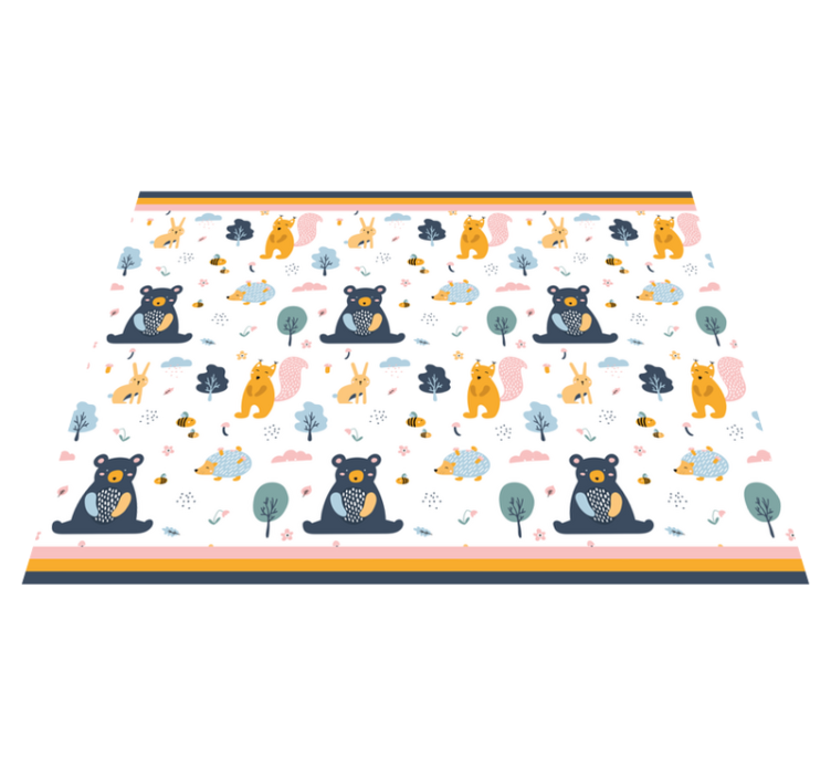 Scandinavian forest friends kids vinyl carpet - TenStickers