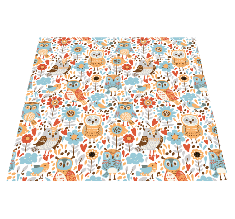 Charming owl pattern animal vinyl carpet - TenStickers