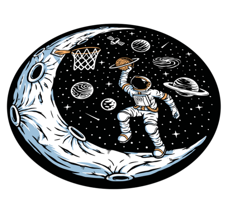 Astronaut Dunking star vinyl carpet - TenStickers
