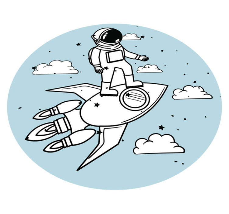 Astronaut Rocket Adventure kids vinyl carpet - TenStickers