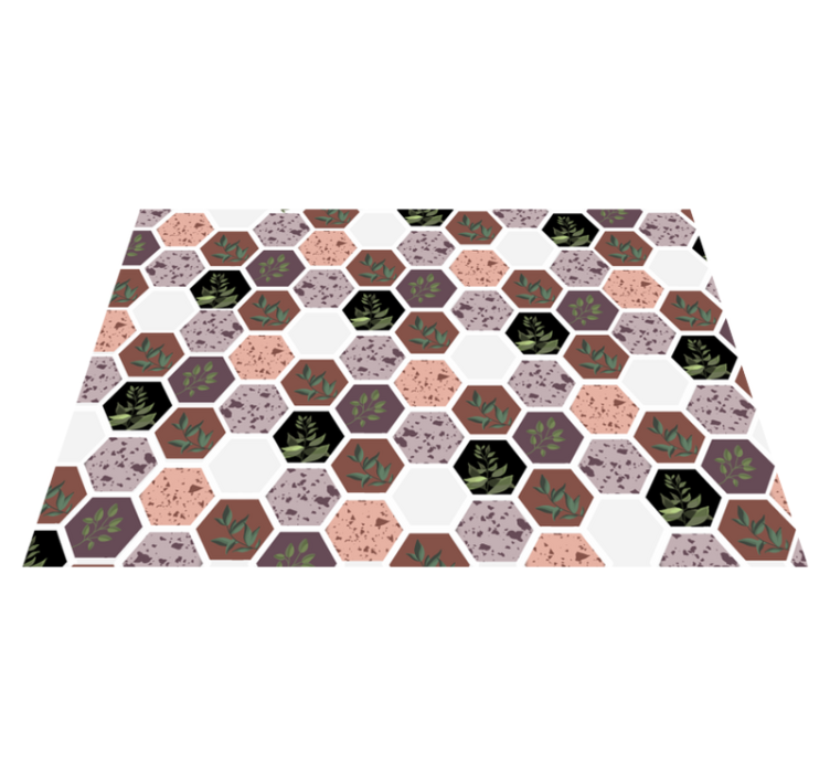 Hexagonal Leaf Pattern nature vinyl carpet - TenStickers
