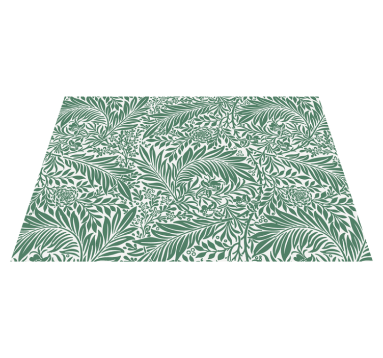Green Foliage Pattern floral vinyl carpet - TenStickers