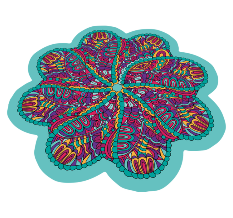 Vibrant colorful motif mandala vinyl carpet - TenStickers