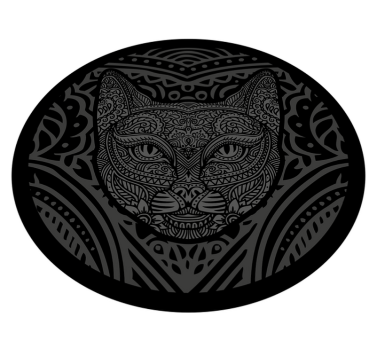 Black cat face animal vinyl carpet - TenStickers