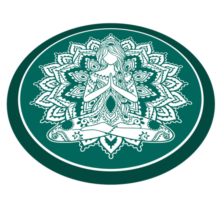 Meditative green art mandala vinyl carpet - TenStickers