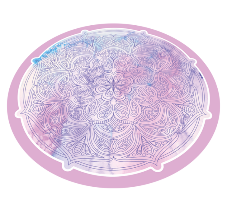 Pastel pink floral mandala vinyl carpet - TenStickers