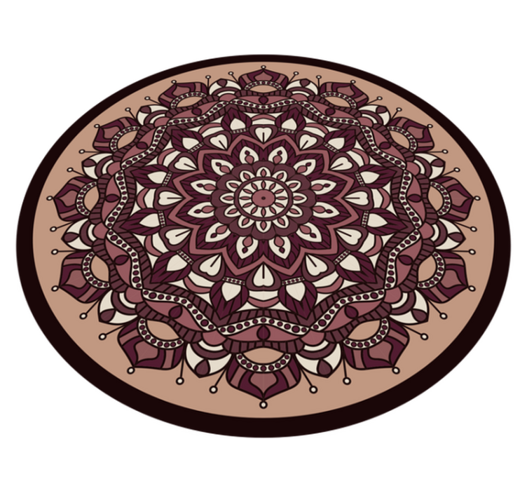 Brown complex motif mandala vinyl carpet - TenStickers