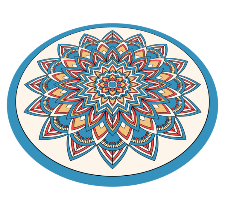 Vibrant Botanical Arrangement mandala vinyl carpet - TenStickers